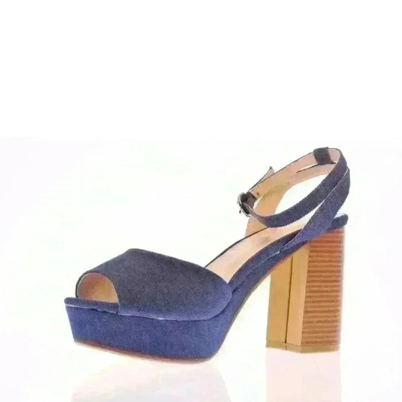 NIB Truffle Collection Women's Blue Billie Jean Platform 2 Part Sandal Sz 6.5 US - Picture 5 of 6